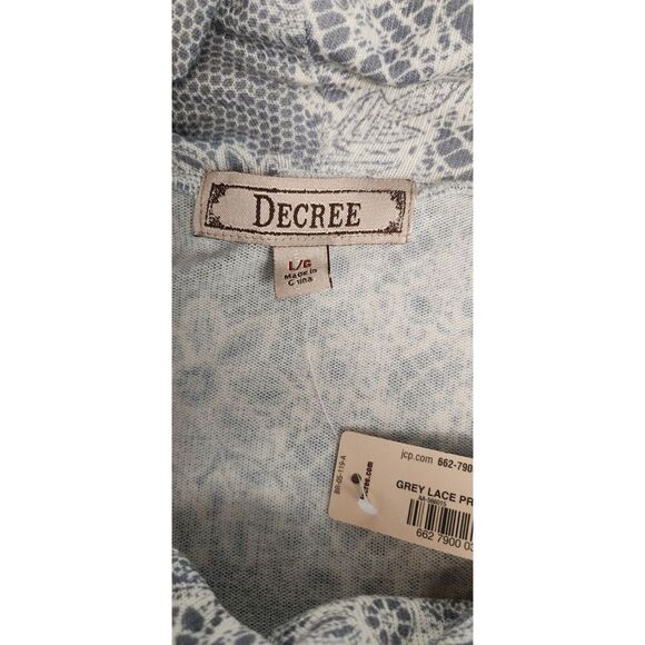 Decree Gray Lace Print Cowl Neck Dress Size Large - Picture 8 of 8